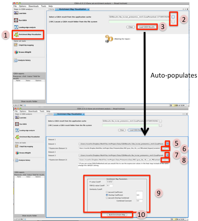 Screenshot GSEA-EM Input Panel