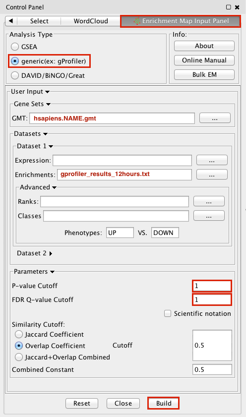 Screenshot gProfilet EM Panel